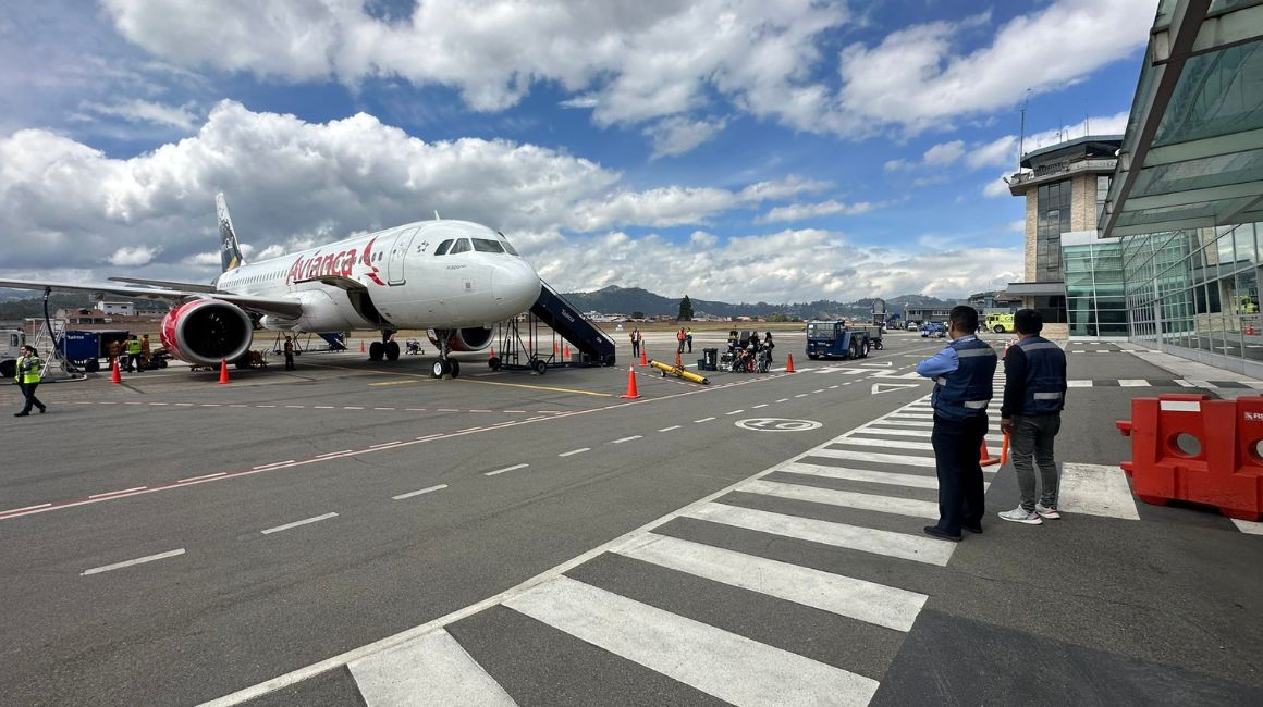 Pista del aeropuerto Mariscal La Mar, de Cuenca, el 23 de agosto de 2023.
