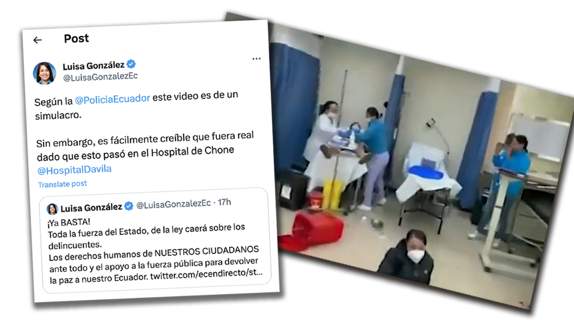 Luisa González difundió un video de un simulacro este 28 de agosto de 2023.