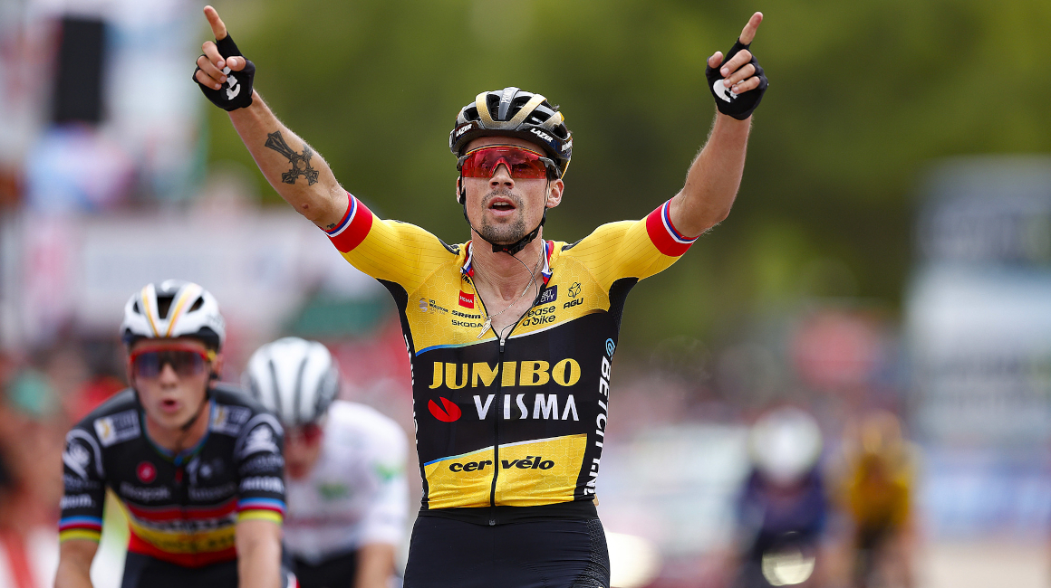 Primoz Roglic, en la meta de la Etapa 8 de la Vuelta a España, el 2 de septiembre de 2023.