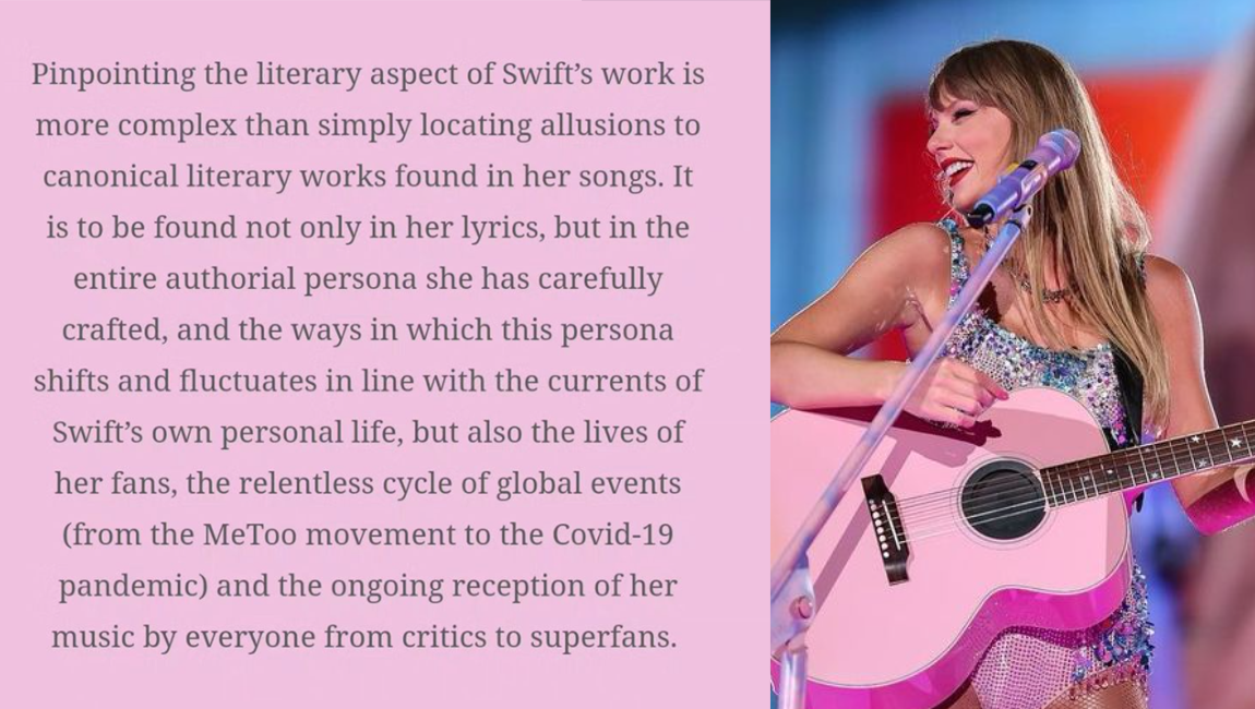 Explicación del curso sobre Taylor Swift, tomada del blog Swifterature.