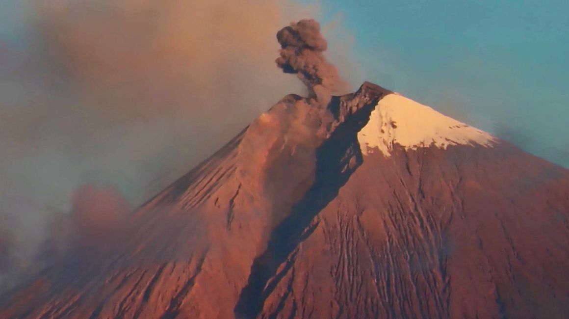 El volcán Sangay, monitoreado por el ECU 911, el 8 de septiembre de 2023.