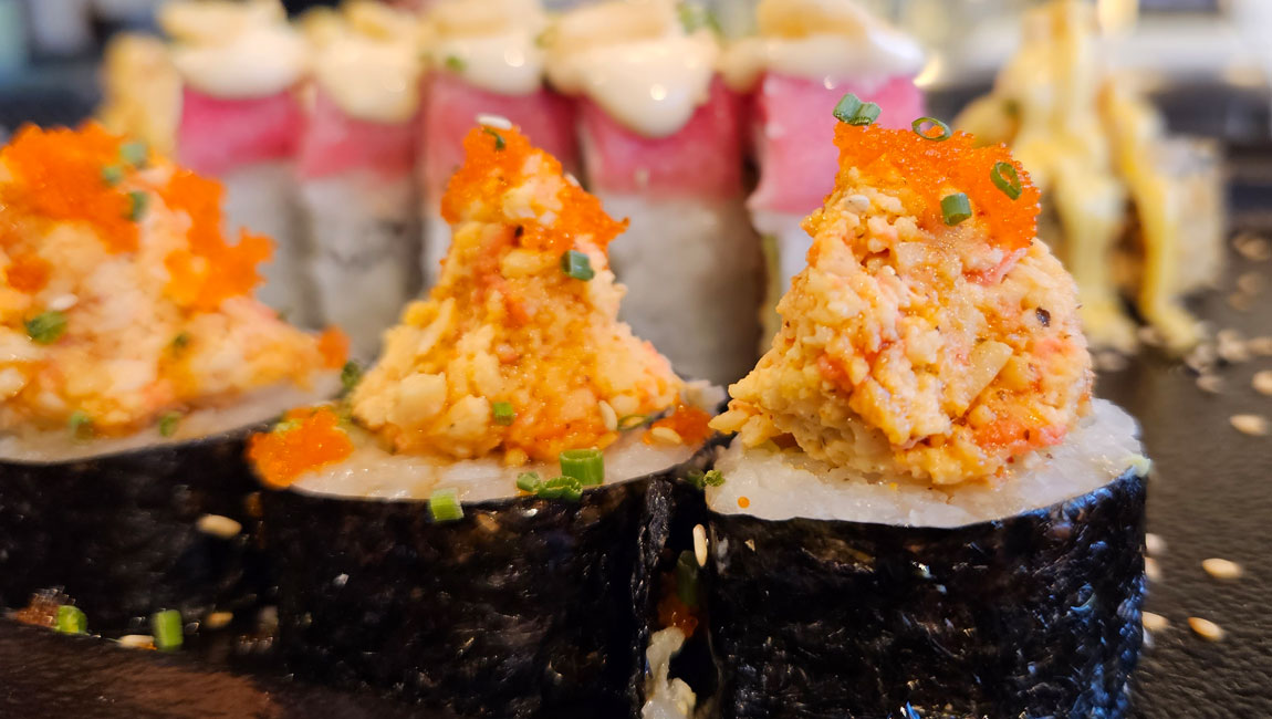 Piezas de sushi de Mizú, en donde hay la opción 'All You Can Eat'.