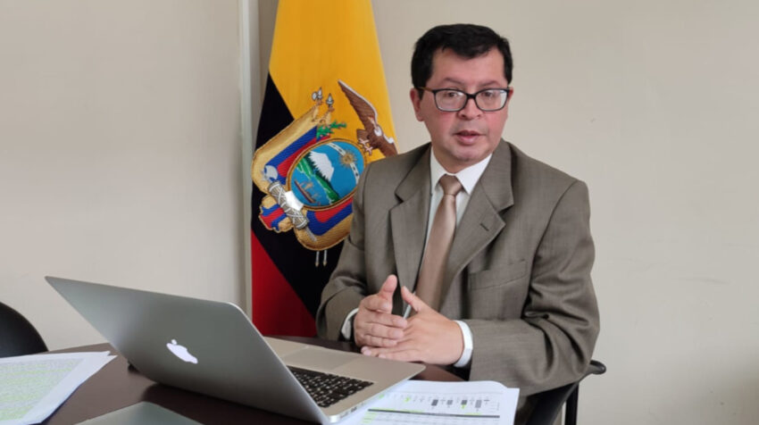 Marcelo Hurtado, Director de Protección de Ecuatorianos en el Exterior de la Cancillería, en entrevista con PRIMICIAS, el 20 de septiembre de 2023.