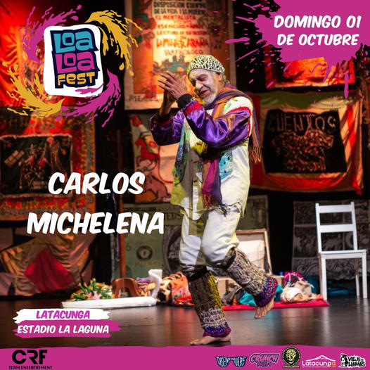 Afiche presentación de Carlos Michelena en el Loa Loa Fest 2023