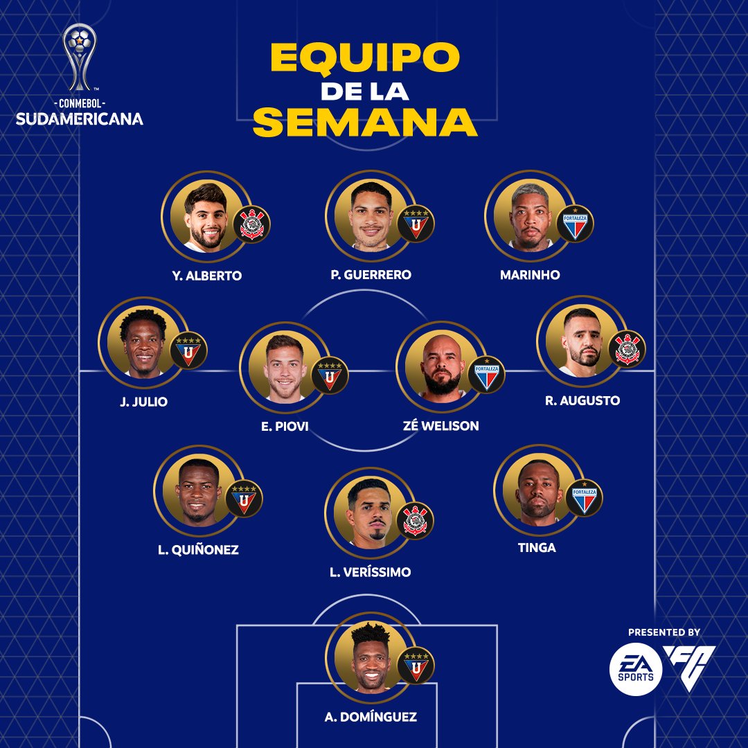 11 ideal de las semifinales de ida de la Copa Sudamericana.