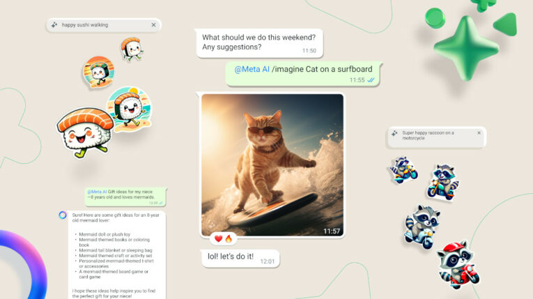 Pantallazo de una conversación de WhatsApp con las nuevas herramientas de inteligencia artificial. 