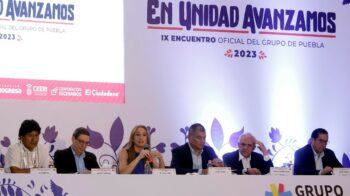Líderes políticos que asisten a la reunión del Grupo de Puebla.