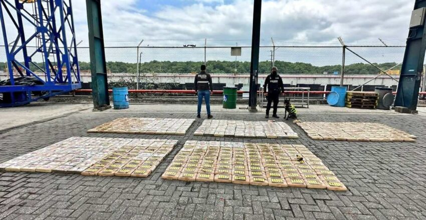 Dentro de un contenedor en un puerto de Guayaquil fue hallado un cargamento de droga. 