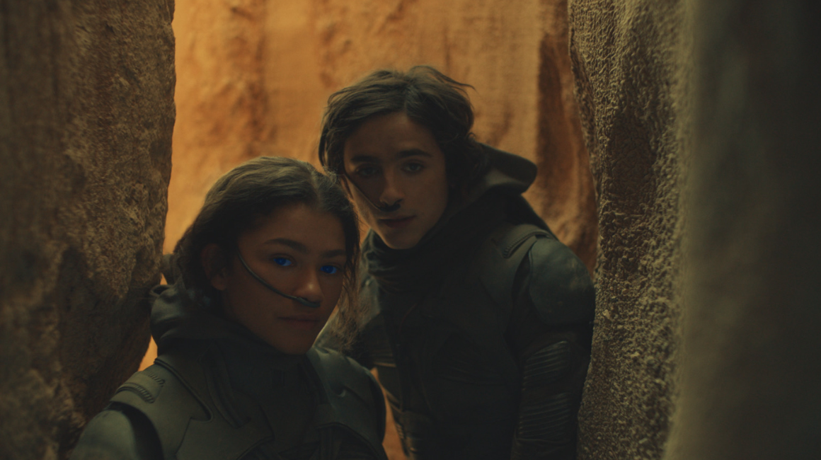 Zendaya y Timothée en la producción de Dune.