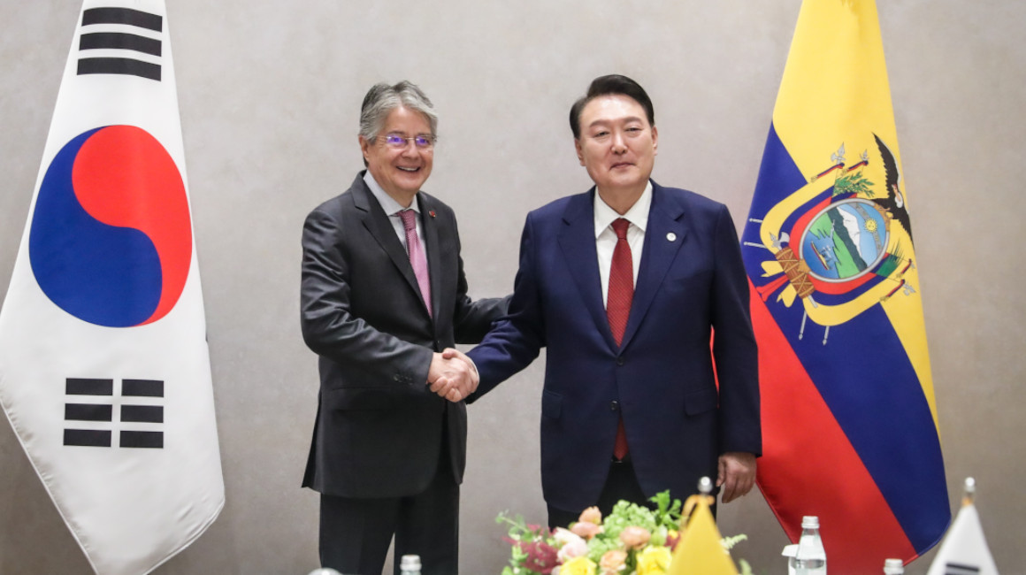 El presidente Guillermo Lasso se reunió con el presidente de Corea del Sur, Yoon Suk-Yeol, el 21 de septiembre de 2023, en Nueva York.