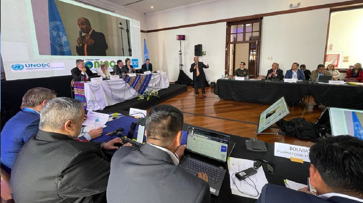 Jefes antidrogas de Latinoamérica reunidos en Quito el 5 de octubre de 2023.