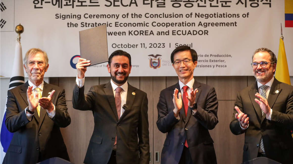 El Gobierno realizó la prefirma del acuerdo comercial con Corea, el 10 de octubre de 2023.