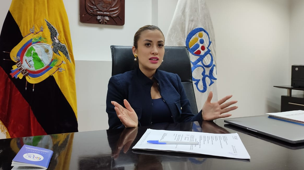 La presidenta del CPCCS, Nicole Bonifaz, en entrevista con PRIMICIAS, el 11 de octubre de 2023.