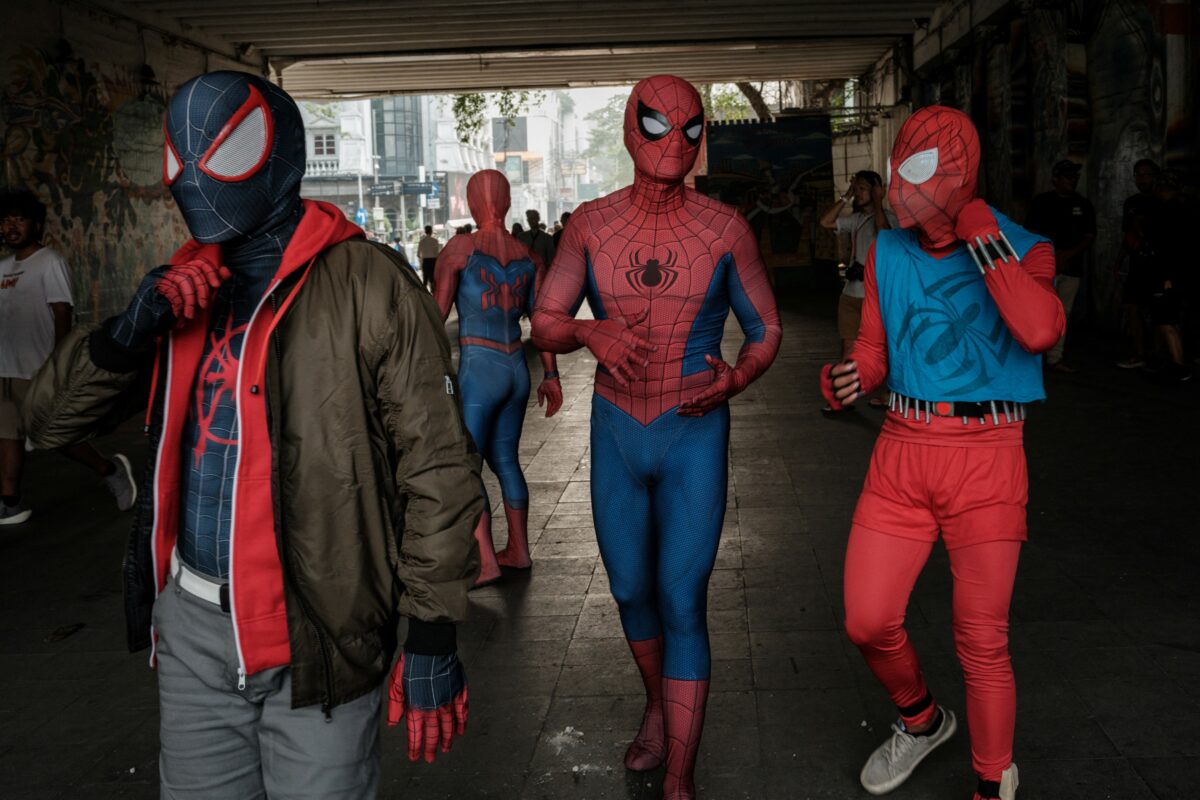 Fanáticos de Spiderman en disfraz en Nueva York