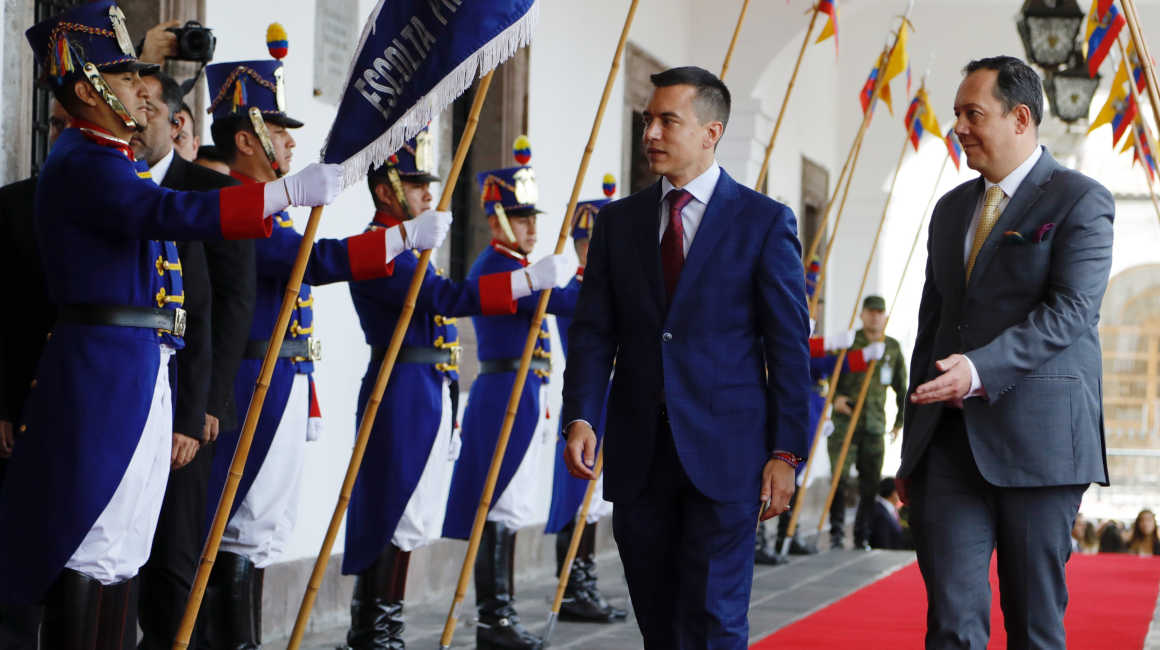 El presidente electo, Daniel Noboa, en el Palacio de Carondelet, 18 de octubre de 2023.