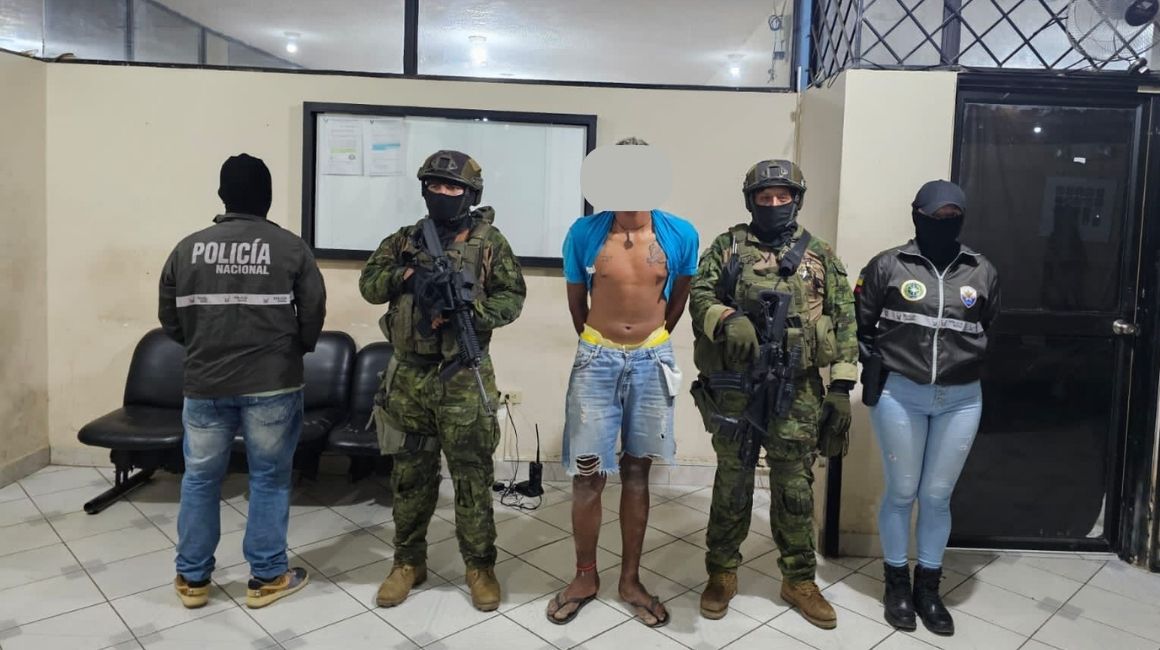 Las autoridades detuvieron a un presunto extorsionador en Esmeraldas, el 18 de octubre de 2023.