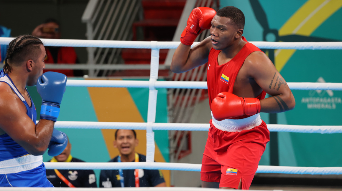 El boxeador ecuatoriano Gerlon Congo, en los Juegos Panamericanos de Santiago, el 19 de octubre de 2023.