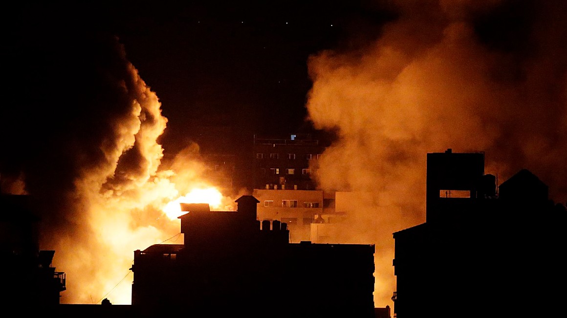 Explosiones en Gaza por los bombardeos de Israel, el 20 de octubre.