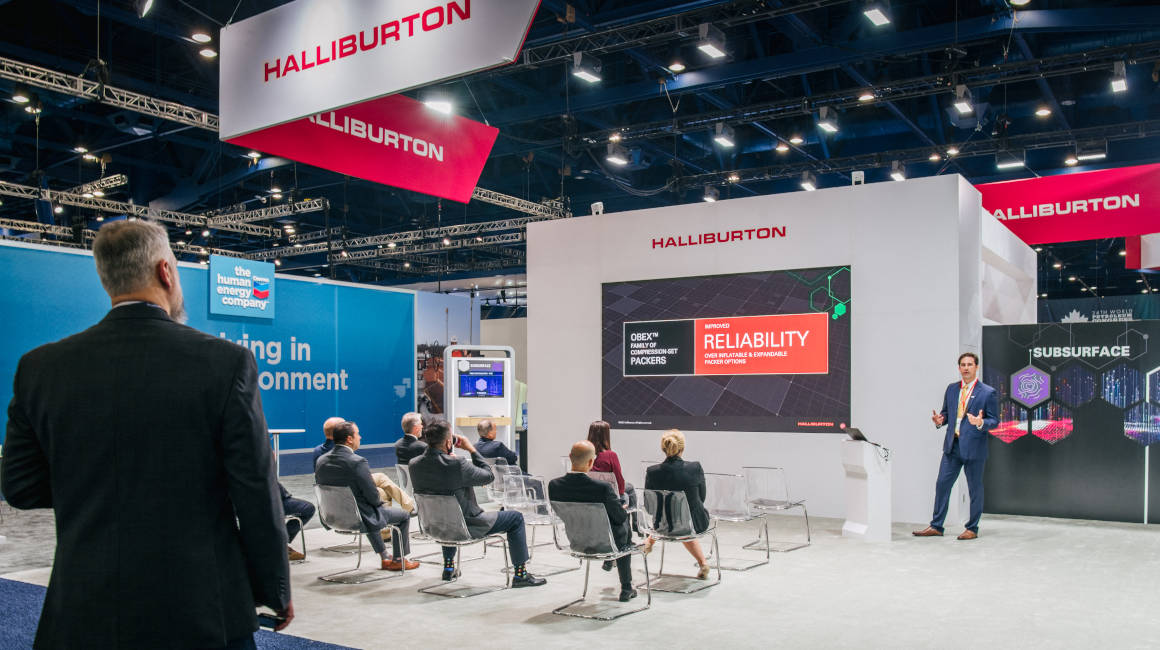 Una presentación de Halliburton en el 23 Congreso Mundial de Petróleo, el 7 de diciembre de 2021.