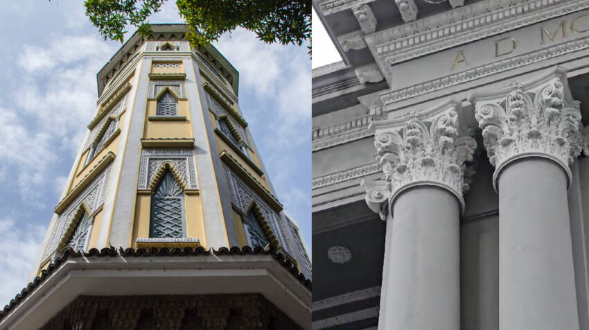 Detalles de la torre Morisca y del Municipio de Guayaquil