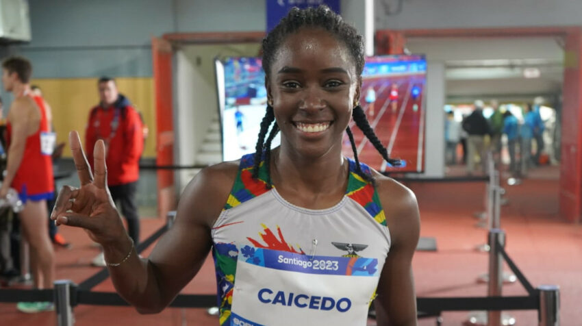 Nicole Caicedo sonríe después de su participación en los Juegos Panamericanos de Santiago, el 1 de noviembre de 2023.