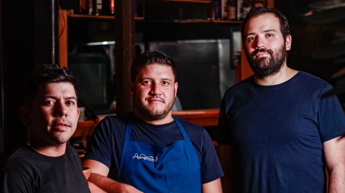 Cristhian Hernández, Daniel Maldonado y Andrés de la Torre, chefs y copropietarios de URKO.