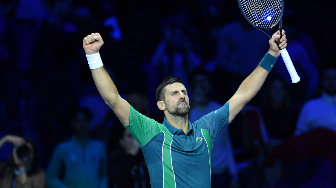 Novak Djokovic, luego de su primera victoria en el ATP Finals, el 12 de noviembre de 2023.