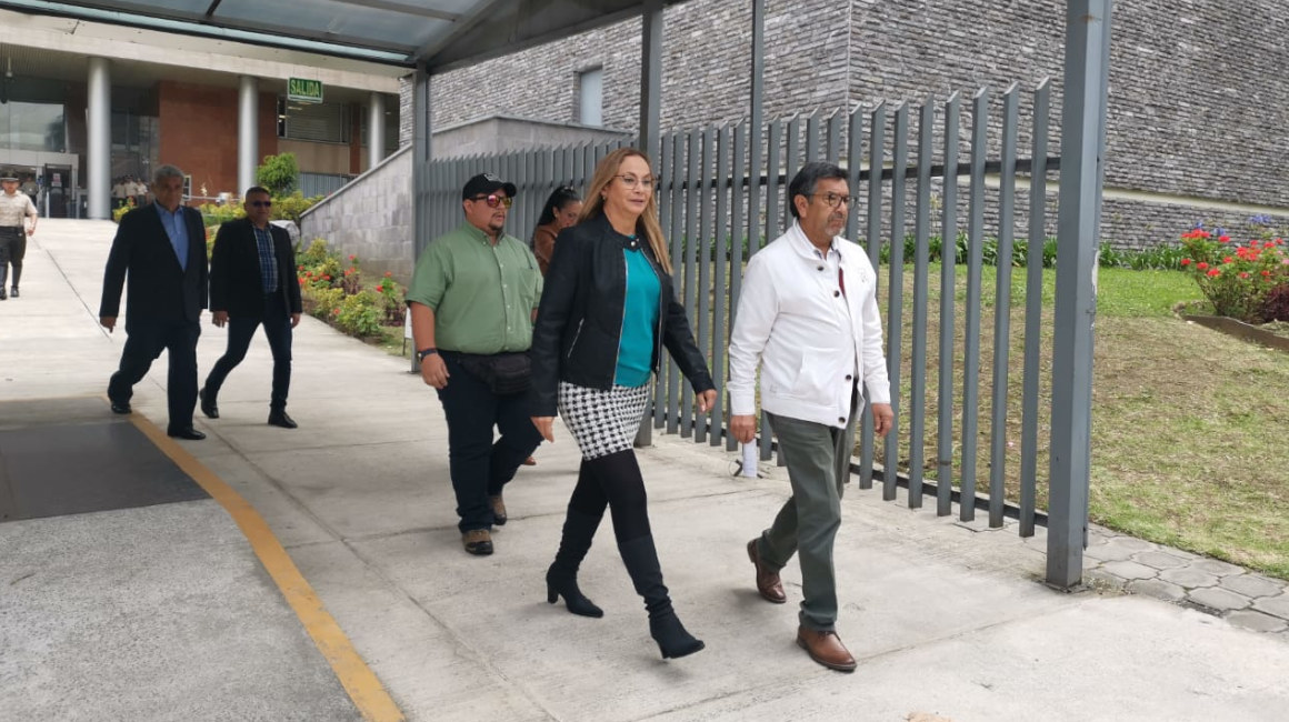 Pierina Correa (RC), tras una reunión de coordinación de la sesión inaugural de la Asamblea, este 15 de noviembre de 2023.
