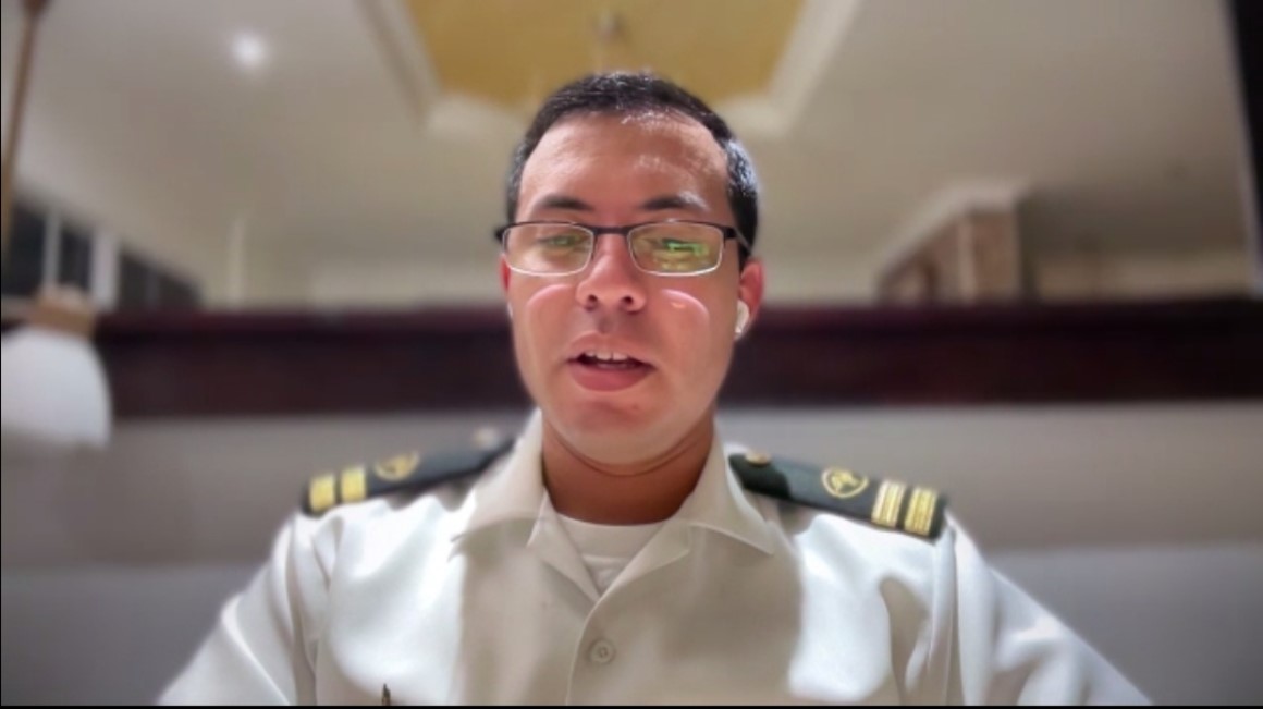El teniente de navío Michael Linthon, director de oceanografía y meteorología del Instituto Oceanográfico y Antártico (Inocar) de la Armada de Ecuador.