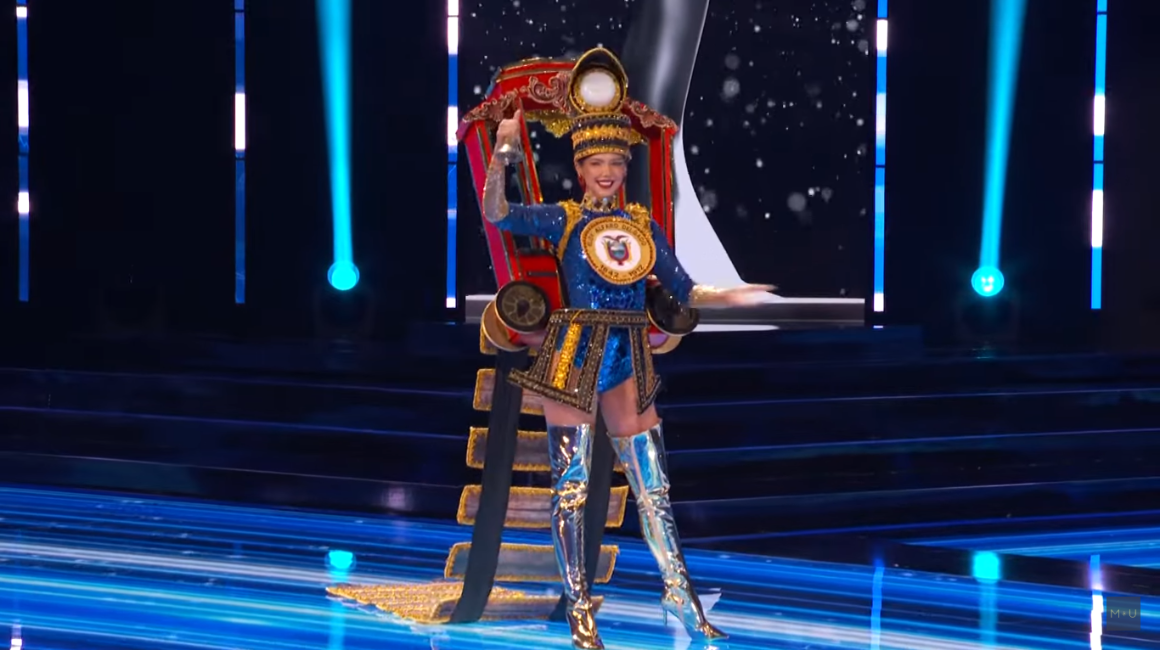 Video Miss Ecuador muestra traje típico en el Miss Universo, en honor