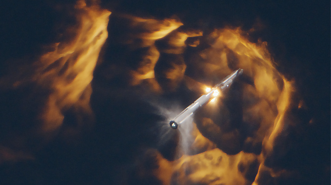 Imagen del despegue de la nave Starship, de la empresa SpaceX, el 18 de noviembre de 2023.