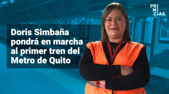 Doris Simbaña, la primera mujer en operar los trenes del Metro de Quito