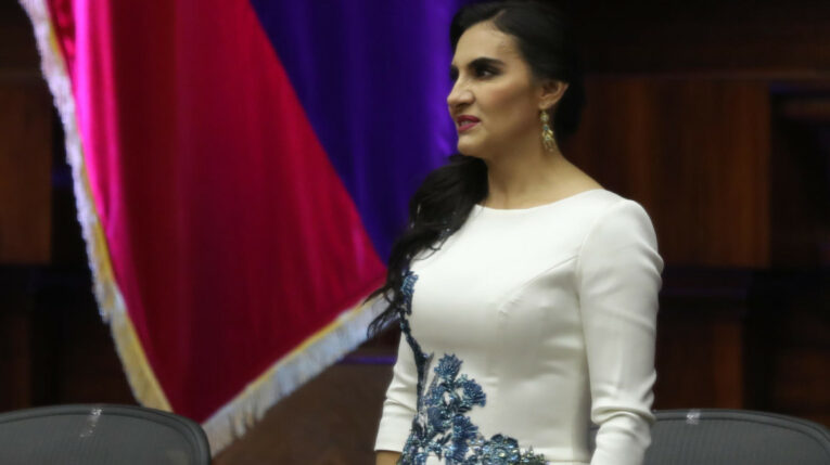 La vicepresidenta Verónica Abad, en el pleno de la Asamblea, el 23 de noviembre de 2023.
