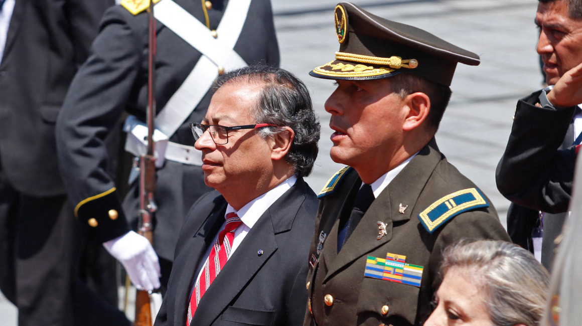 El presidente de Colombia, Gustavo Petro, a su entrada a la posesión de Daniel Noboa, este 23 de noviembre de 2023.