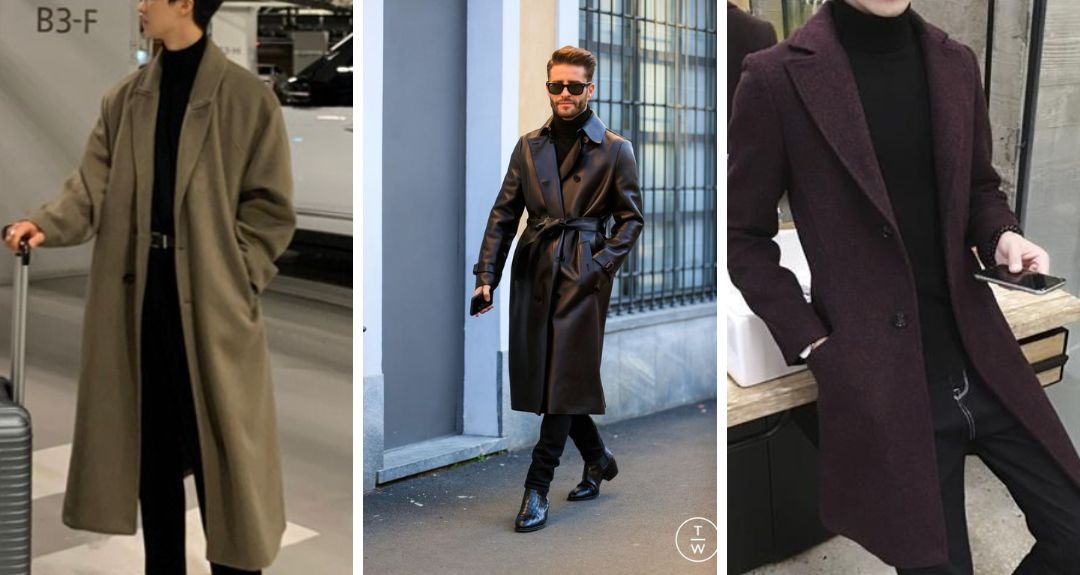 Moda masculina para invierno abrigos largos