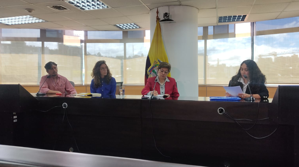 Ministra de Trabajo, Ivonne Núñez, recibió a trabajadores y extrabajadores de El Comercio, el 27 de noviembre de 2023.