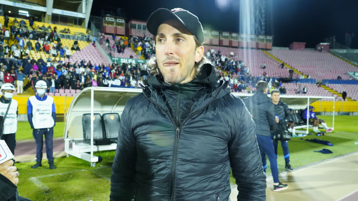 Luis Zubeldía, luego del partido entre Liga de Quito y Cumbayá, el 26 de noviembre de 2023.