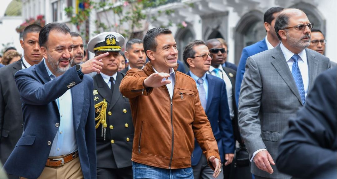 El presidente de la República, Daniel Noboa, y el presidente de la Asamblea Nacional, Henry Kronfle, visitaron el Metro de Quito, el 29 de noviembre de 2023.