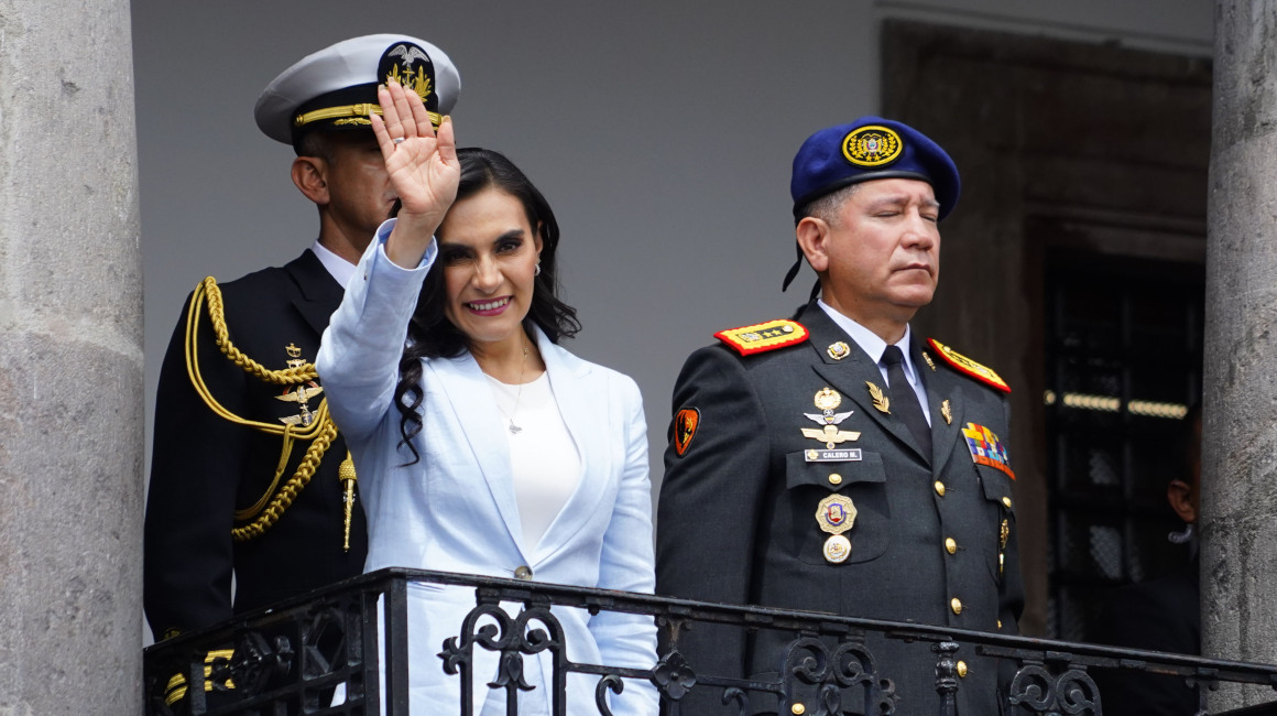 La vicepresidenta Verónica Abad, durante el cambio de guardia este 28 de noviembre de 2023.