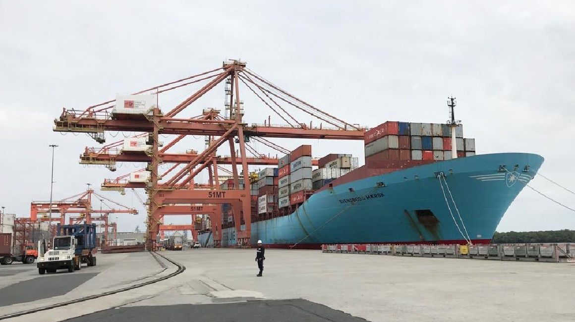 foto referencial de la naviera Maersk en el Puerto de Guayaquil, el 28 de noviembre de 2019.