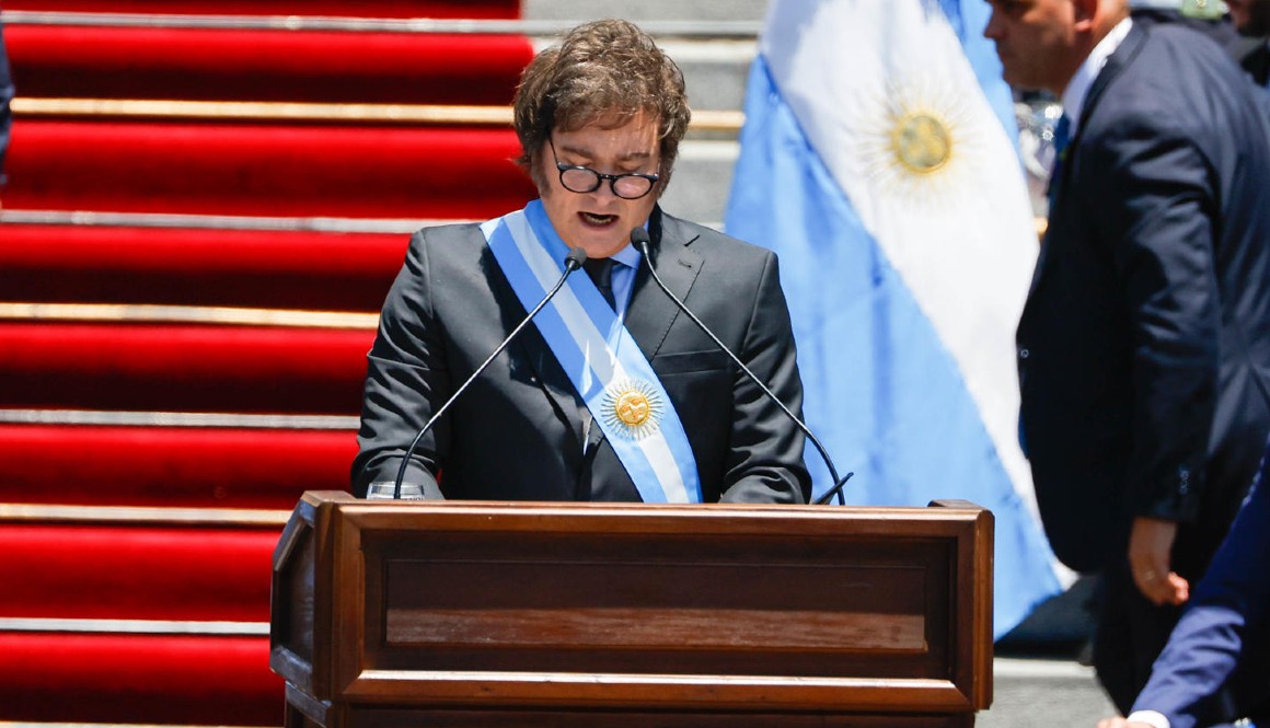 Javier Milei ofrece su primer discurso como presidente de Argentina.