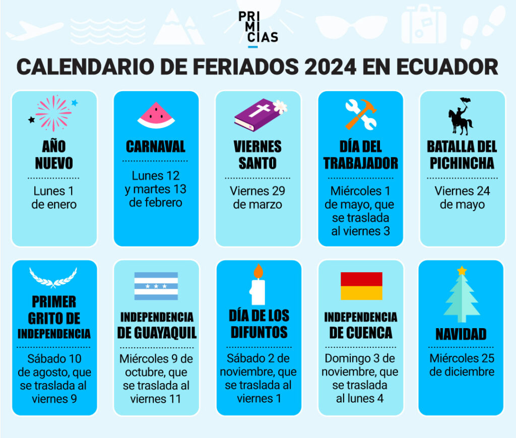 Descargue el calendario de feriados de Ecuador para 2024