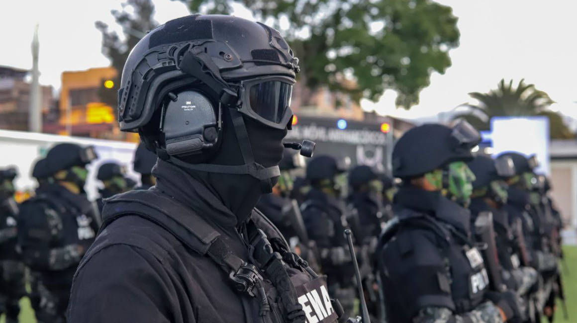 Miembros del Grupo Especial Móvil Antinarcóticos (GEMA), de la Policía, en 2023.