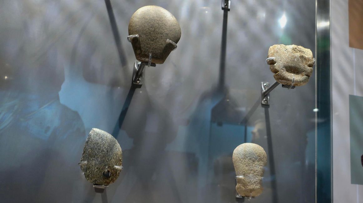 Algunas piezas arqueológicas de la cultura Machinaza, que habitó un parte de la Amazonía de Ecuador.