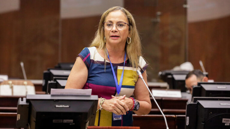 La asambleísta Pierina Correa, en el Pleno de al Asamblea este 13 de diciembre de 2023.