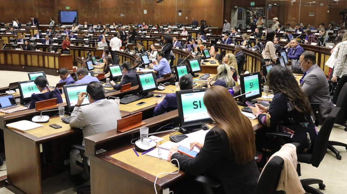 Asambleístas durante la aprobación a reforma de ley de datos civiles el 12 de diciembre de 2023.