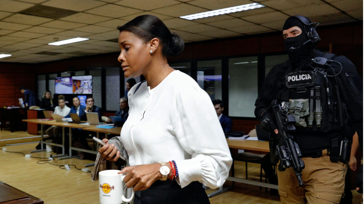 La fiscal Diana Salazar, durante la audiencia de formulación de cargos en el caso Metástasis, desarrollada en Quito el 14 de diciembre de 2023.