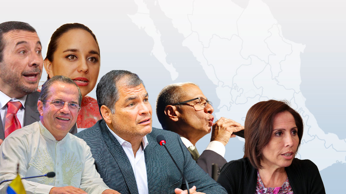 Políticos correístas exiliados en México y Venezuela