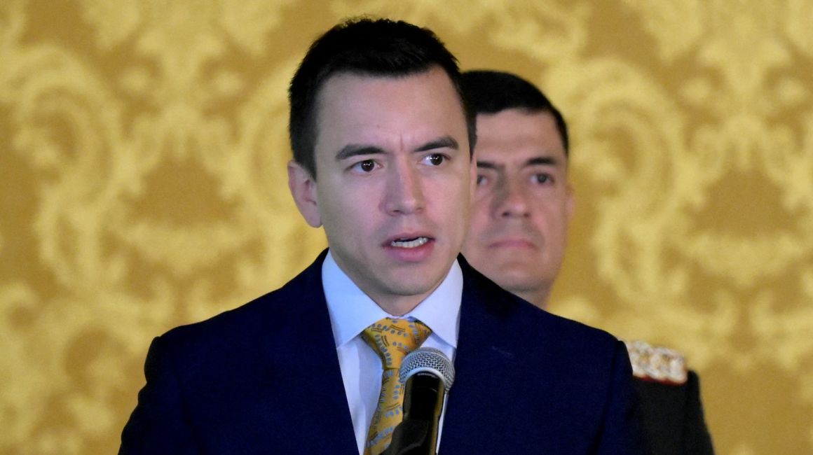 Daniel Noboa, presidente de Ecuador, en el Salón Amarillo, del Palacio de Carondelet, el 30 de noviembre de 2023.
