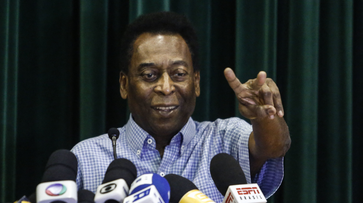 Pelé, durante una rueda de prensa en Sao Paulo, el pasado 9 de diciembre de 2014.